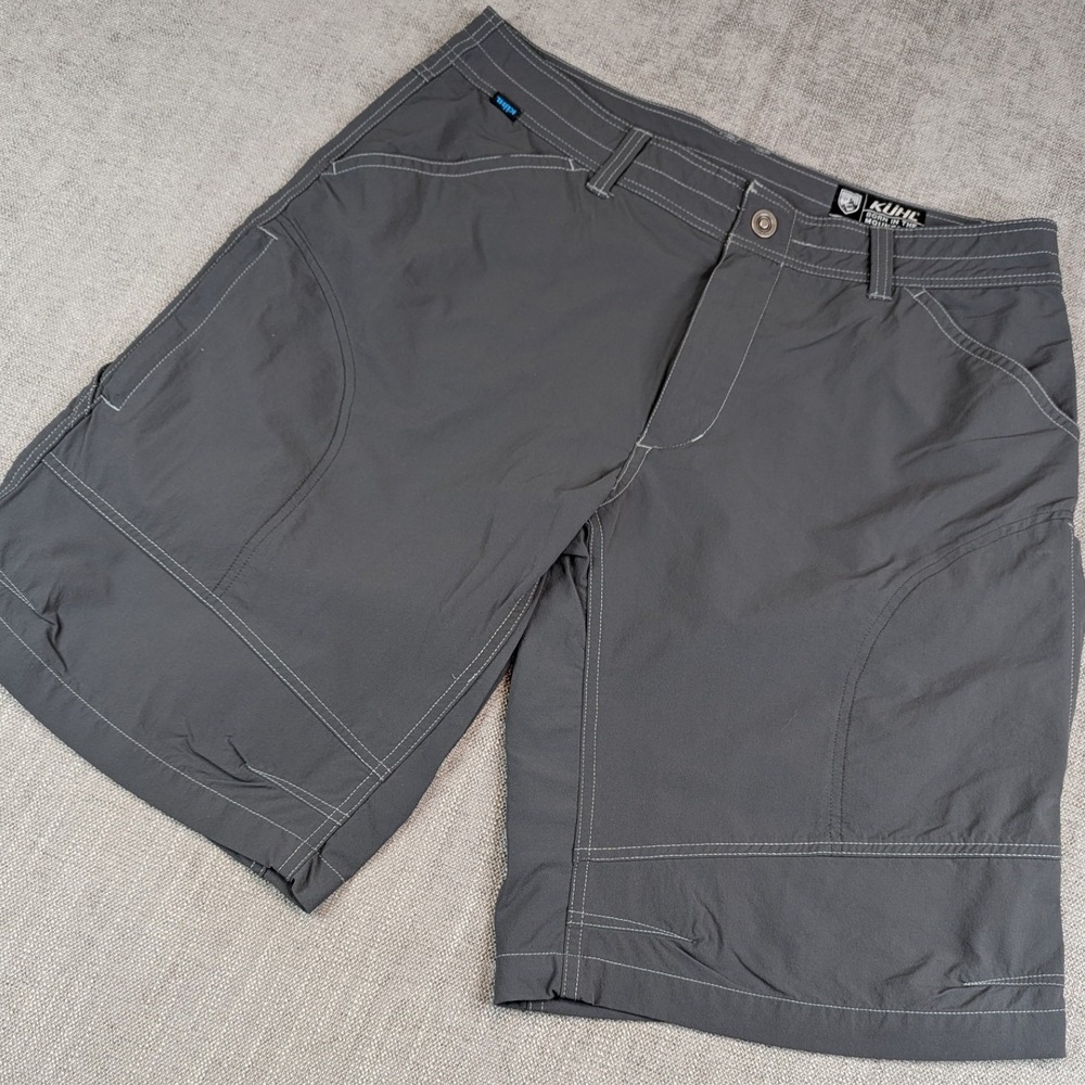 Kuhl Renegade Cargo Shorts Mens 36 Gray Hiking Outdoor Lightweight Stretch